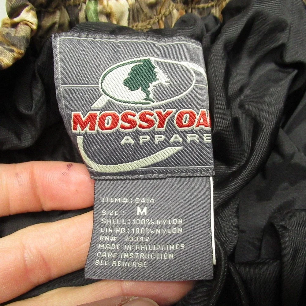 Mossy Oak Pants Mens Medium Camo Waterproof Elastic Nylon Waterfowl Hunt 26x30‎